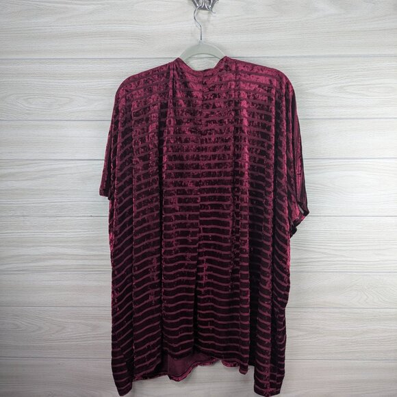 JM Fleurette Red Velvet Kimono ladies short sleeve Cardigan - Picture 5 of 6